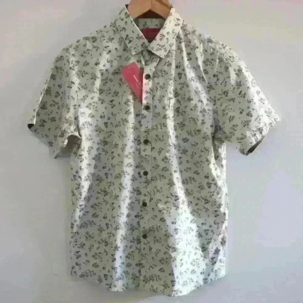 RUE ST.PATRICK | Boys Grey Multicolor Floral Button Down Short Sleeved  Shirt